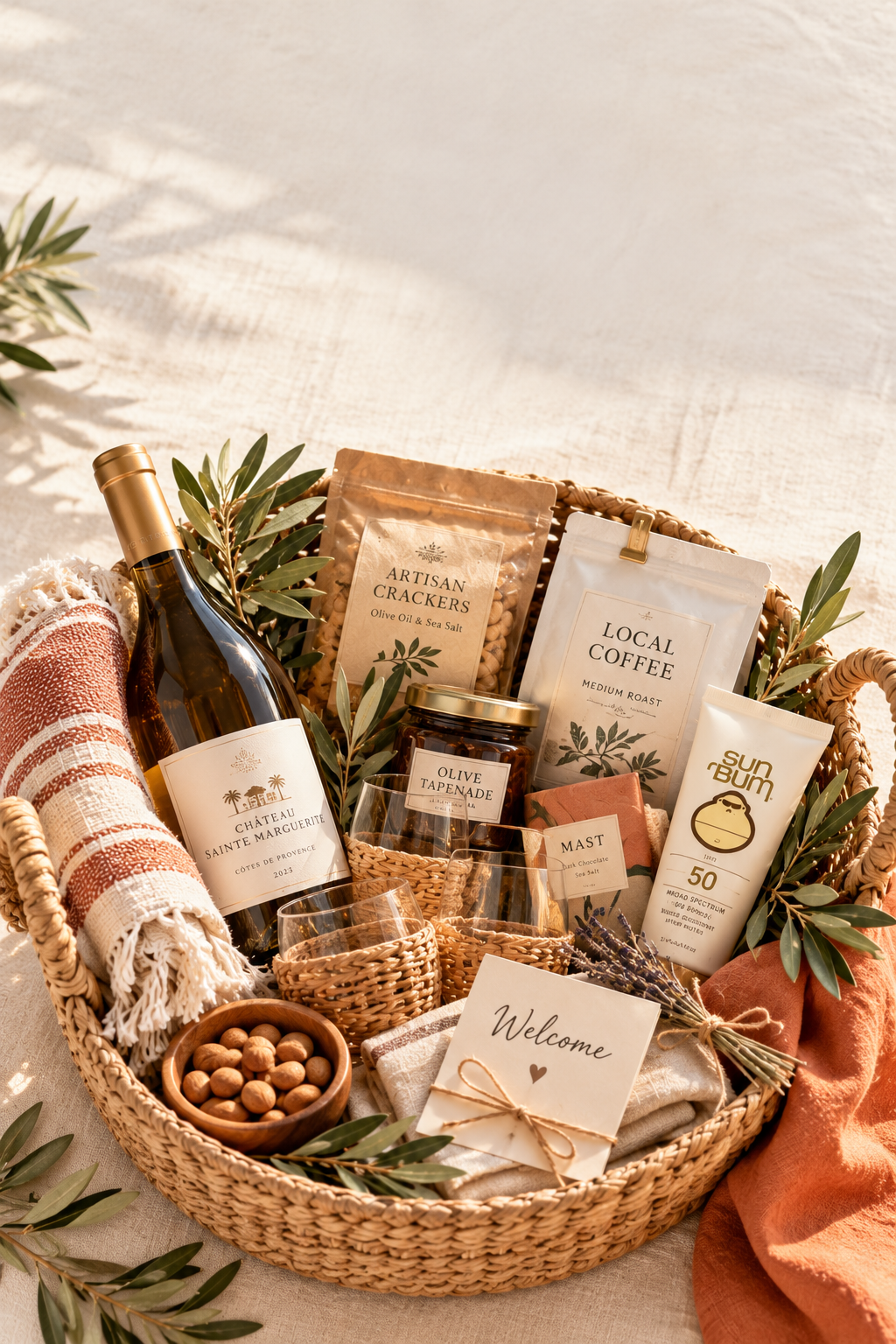 Airbnb welcome basket ideas for every budget, warm and hot climates